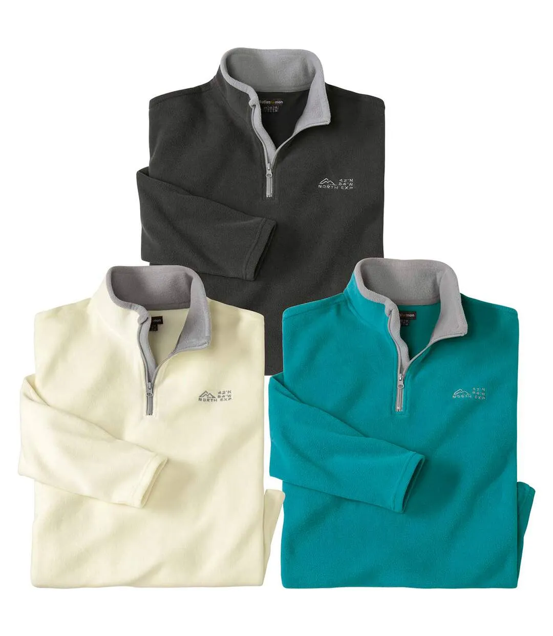  3er-Pack Microfleece-Pullover Mountain