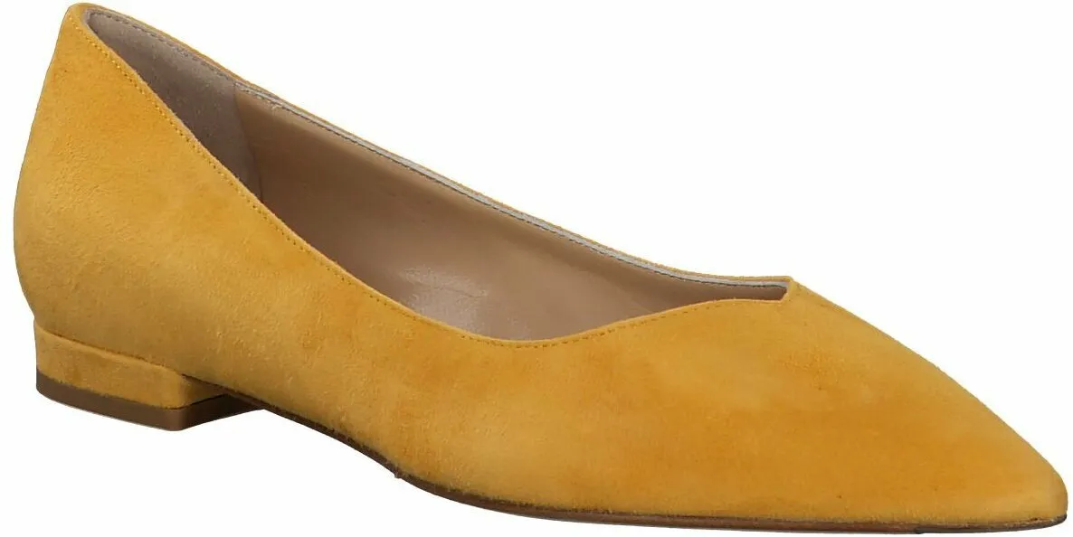 Damen-Ballerinas aus Leder 120392873998 (Gelb)
