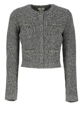   Elisabetta Franchi  Wool Cardigan Grey  Strickjacke 