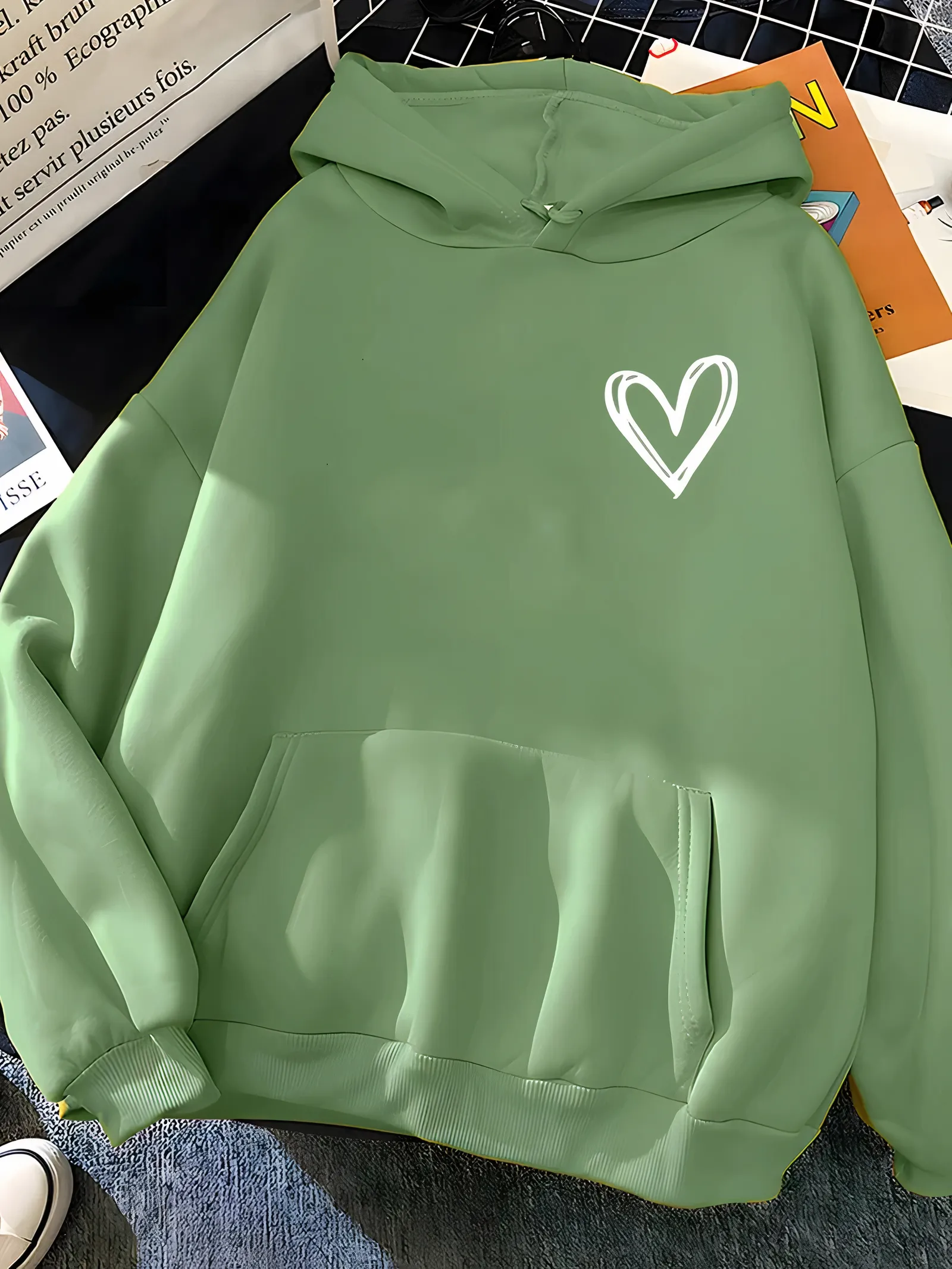 Heidi-Mode | Kapuzensweatshirt Mit Herzdruck Für Frauen