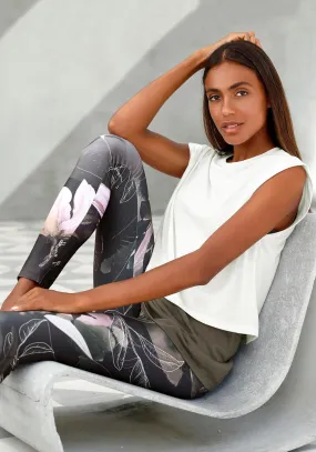 LASCANA ACTIVE Leggings in gemustert-khaki-hellrosa