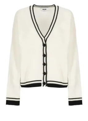   MSGM  Wool Cardigan White  Strickjacke 