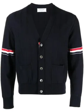   Thom Browne  Stripe V-Neck Cardigan Blue  Strickjacke 