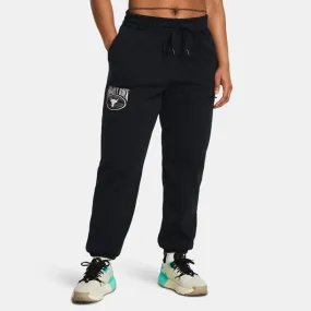  Under Armour Project Rock Heavyweight Hose aus French-Terry für Damen Schwarz / Violett Ace / Schwarz 1383305-001